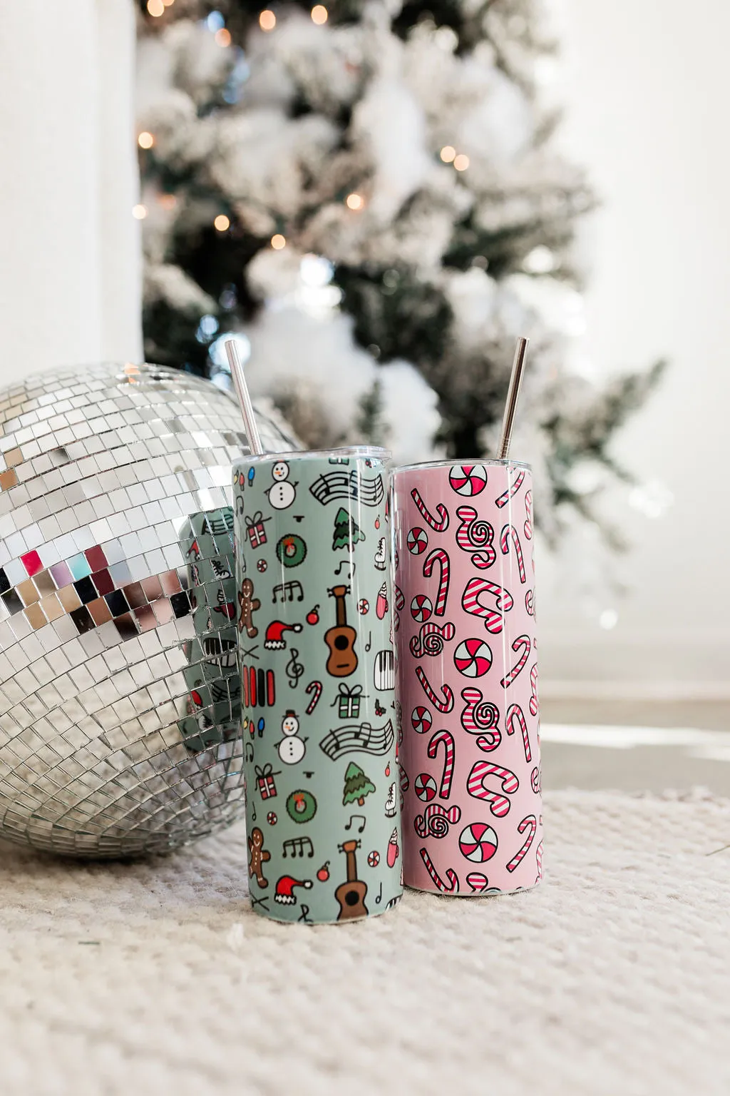 Candy Cane Skinny Tumbler