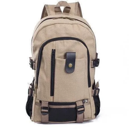 Canvas Men's Student Backpack with Zipper Closure