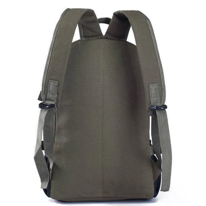 Canvas Men's Student Backpack with Zipper Closure