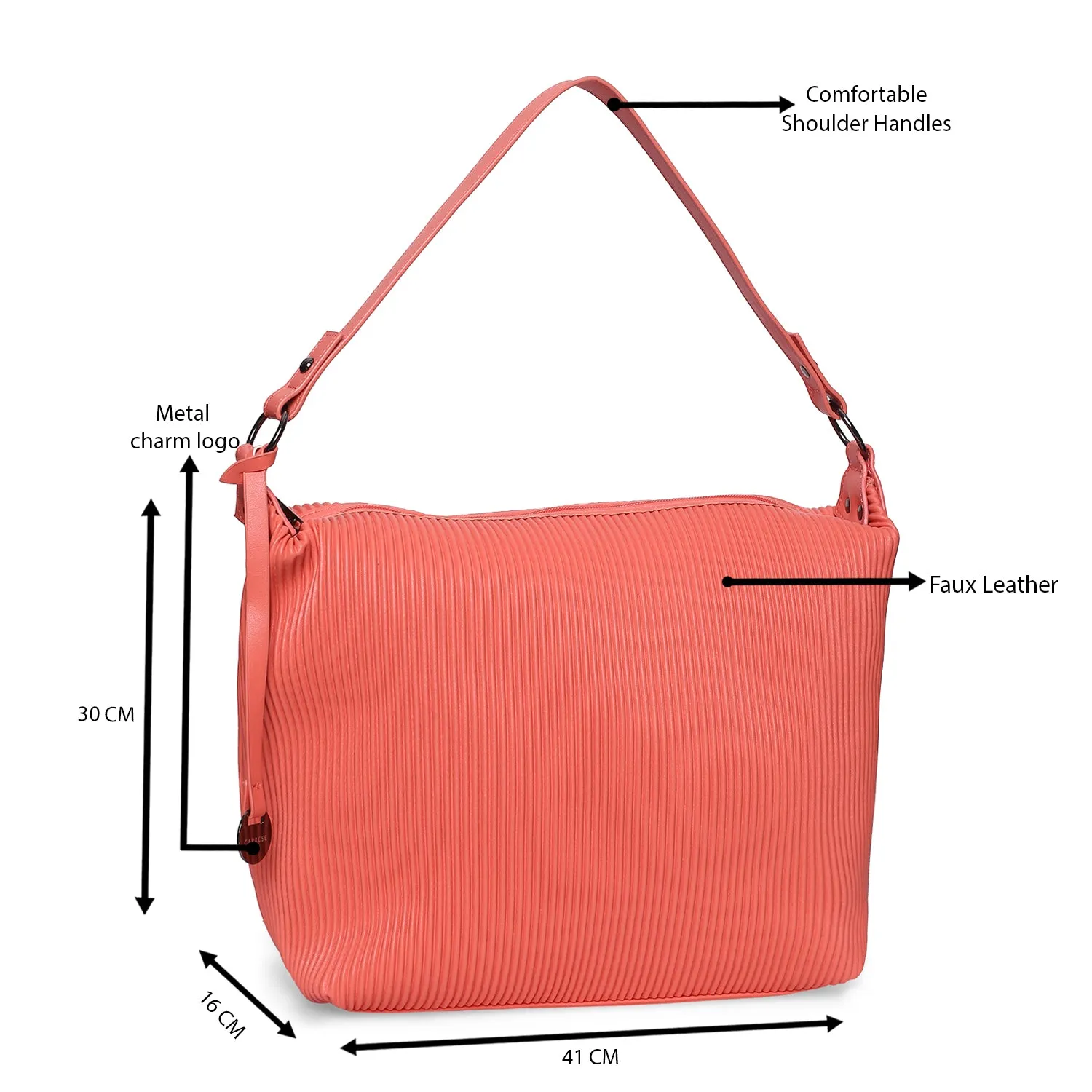 Caprese Symona Hobo Large Coral