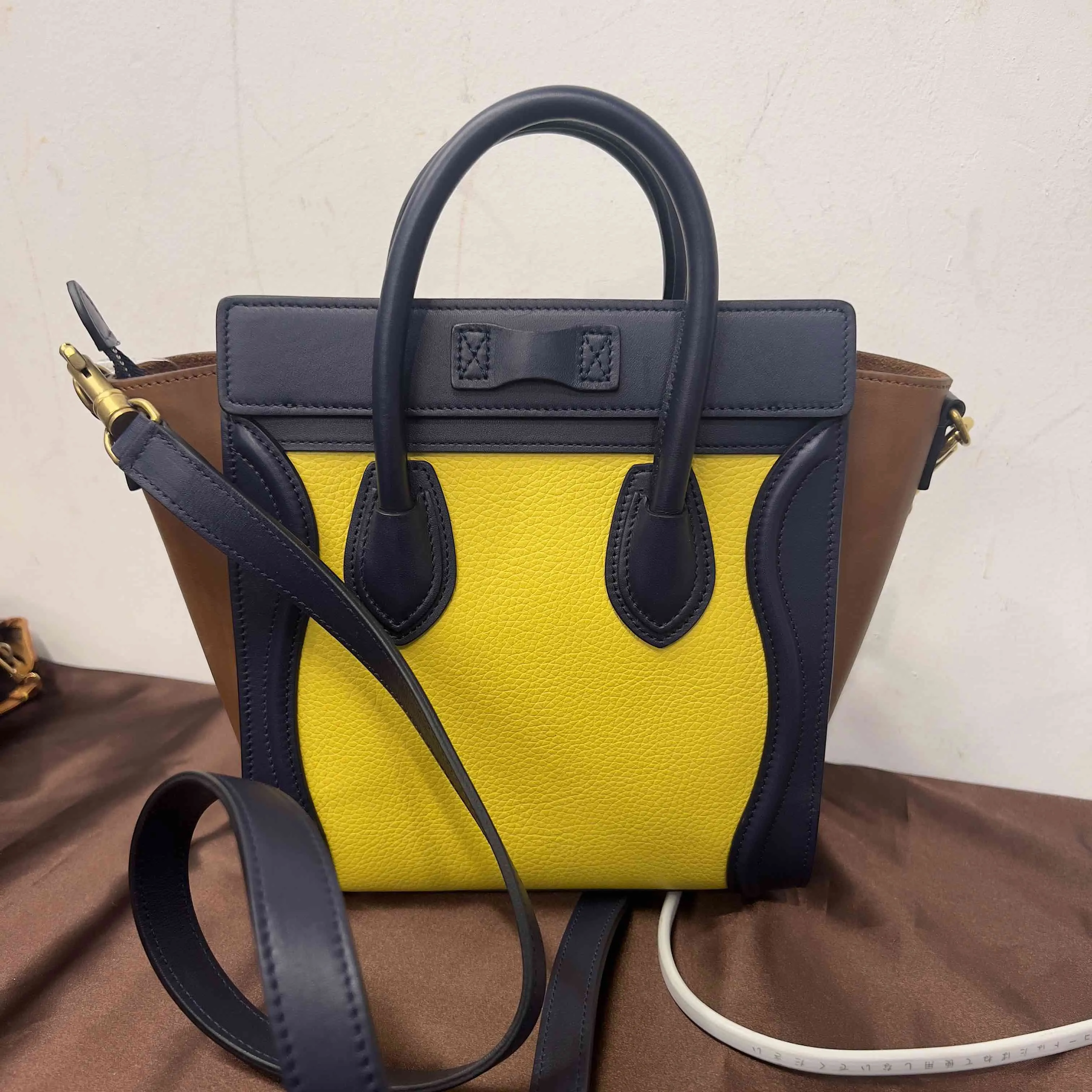 Celine Nano Luggage Tricolor In Yellow