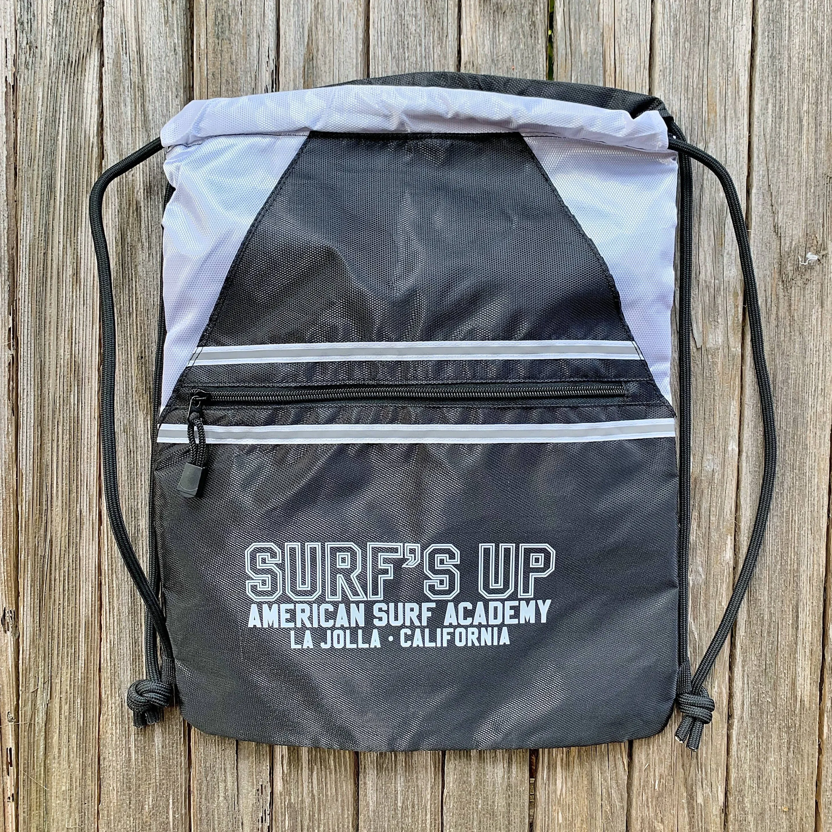 CINCH SACK - Surf's Up American Surf Academy (black)