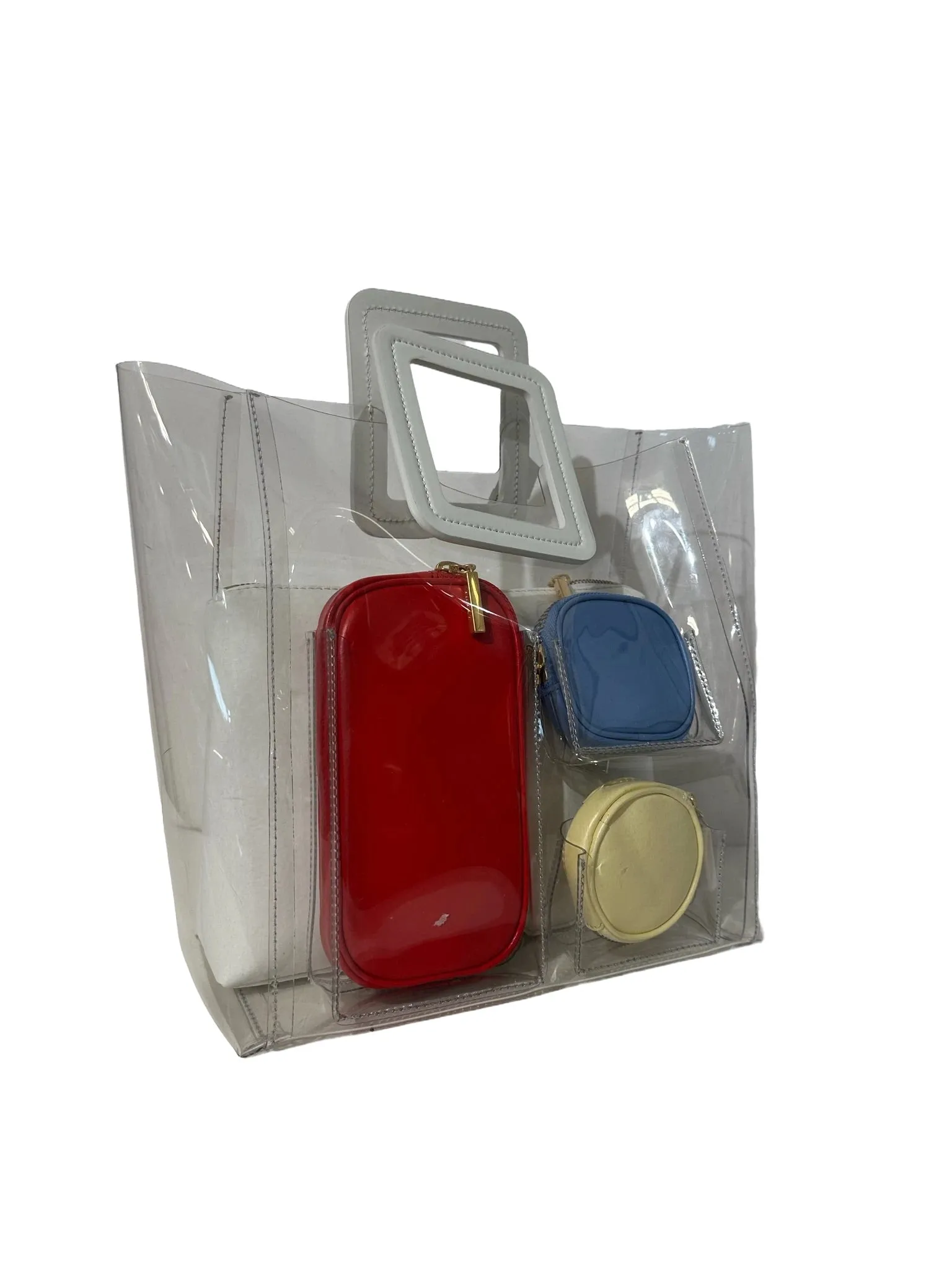 Clear Tote w Multi-Color Removable Compartment