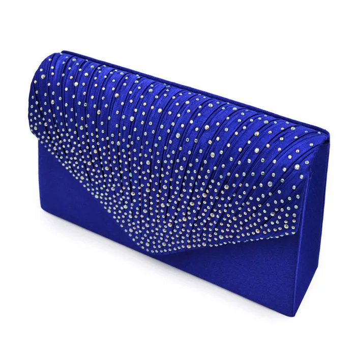 Clutch Ruched Rhinestone Bag for Women