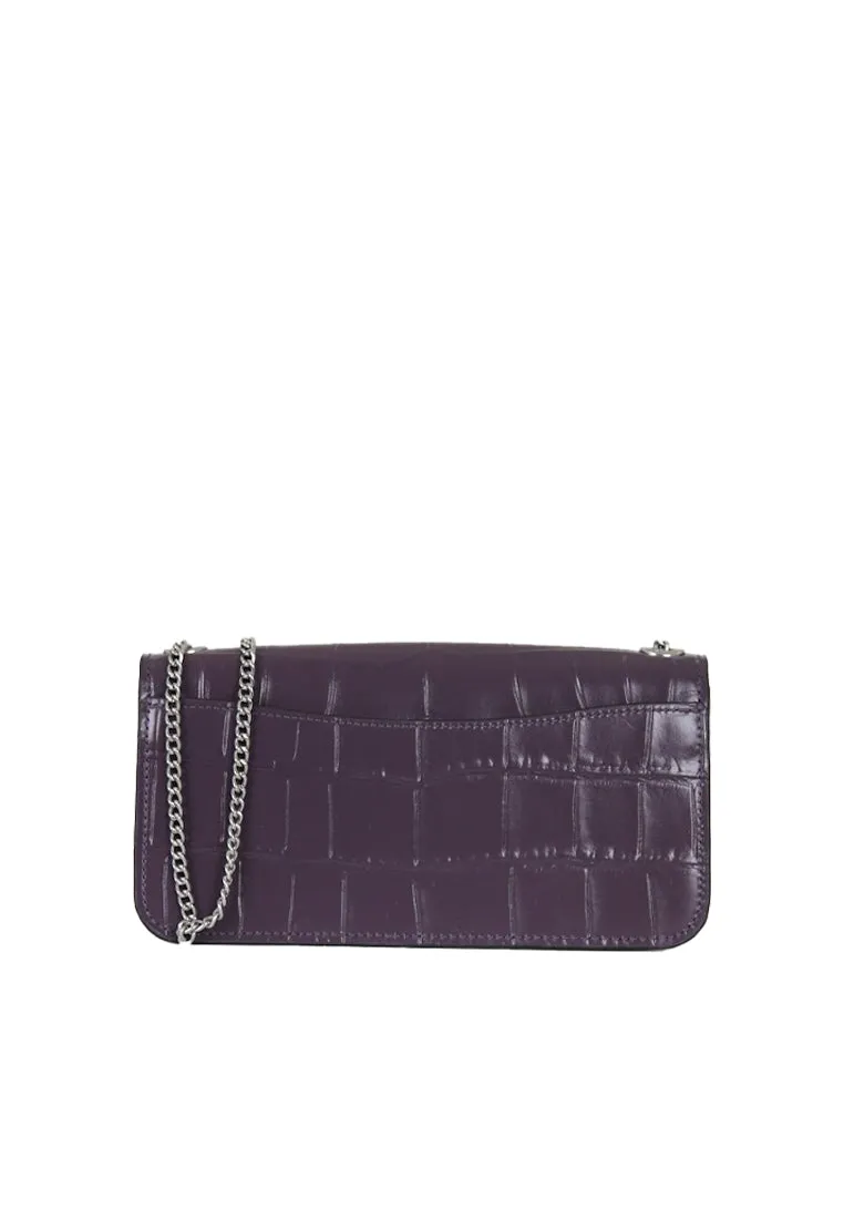 Coach Morgan Crossbody Bag Crocodile Embossed In Amethyst CN380