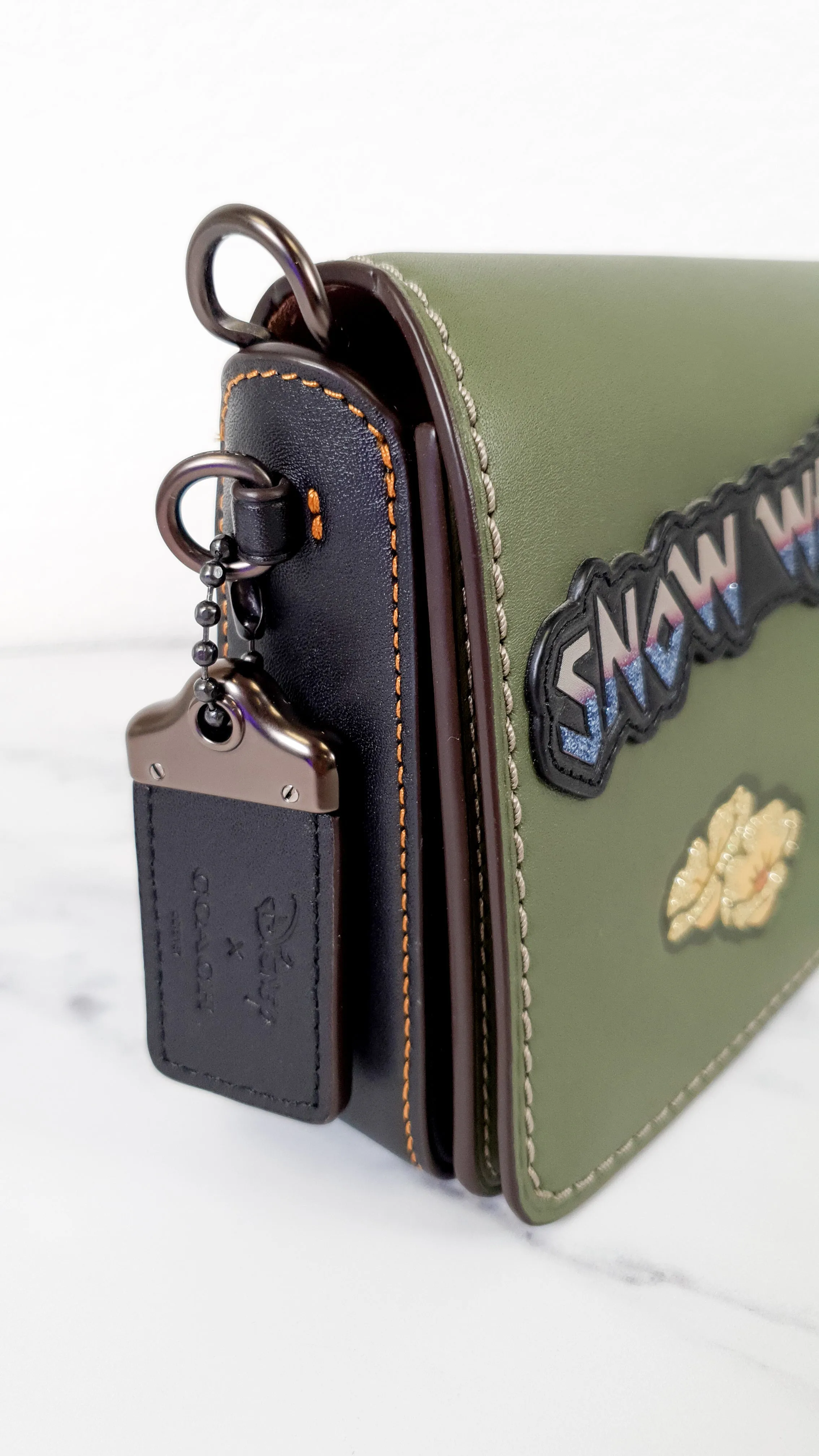 Coach x Disney 1941 Dark Fairytale Dinky in Army Green with Patches Colorblock Black - Limited Edition Snow White - Crossbody Bag - Coach 32758