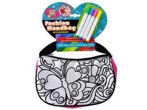 Color Your Own Glitter Fashion Handbag with Markers