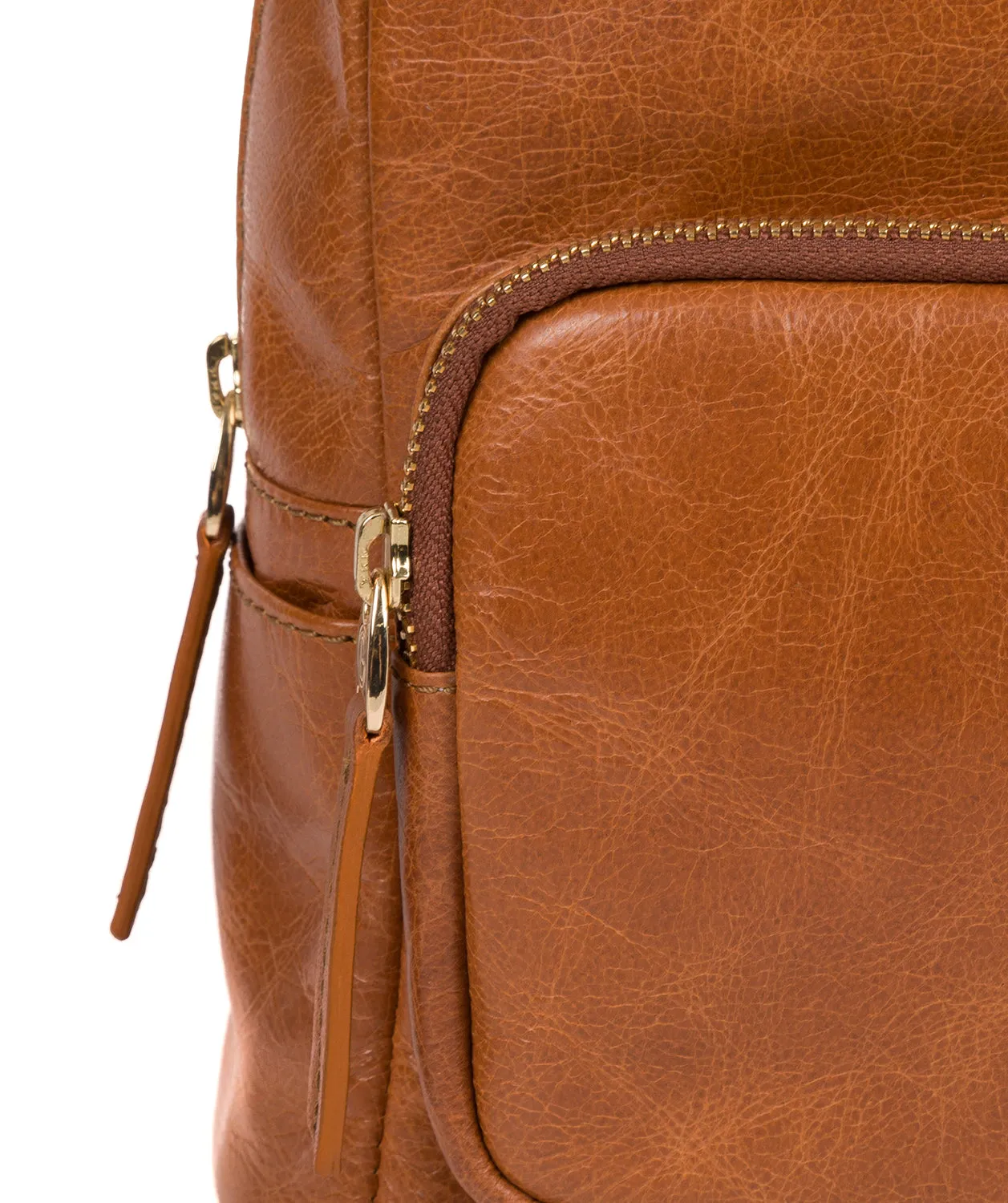 'Cora' Hazelnut Leather Backpack