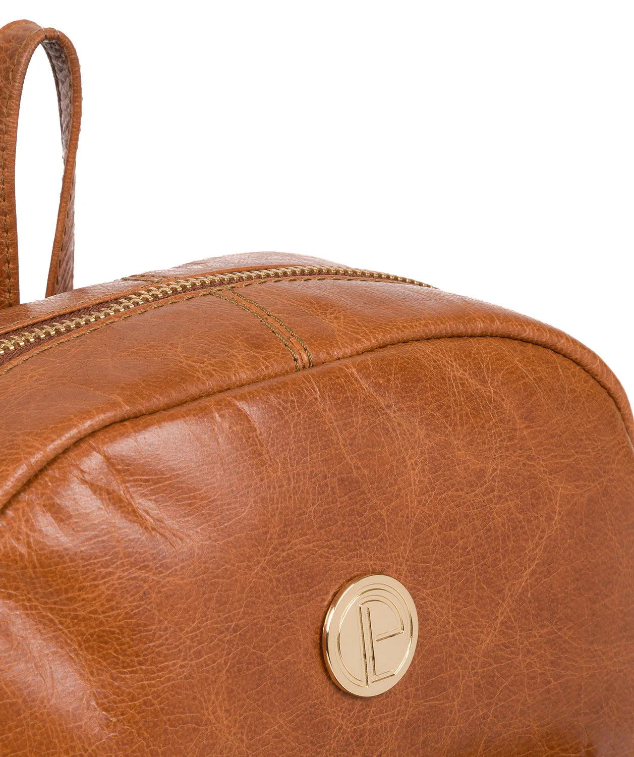 'Cora' Hazelnut Leather Backpack