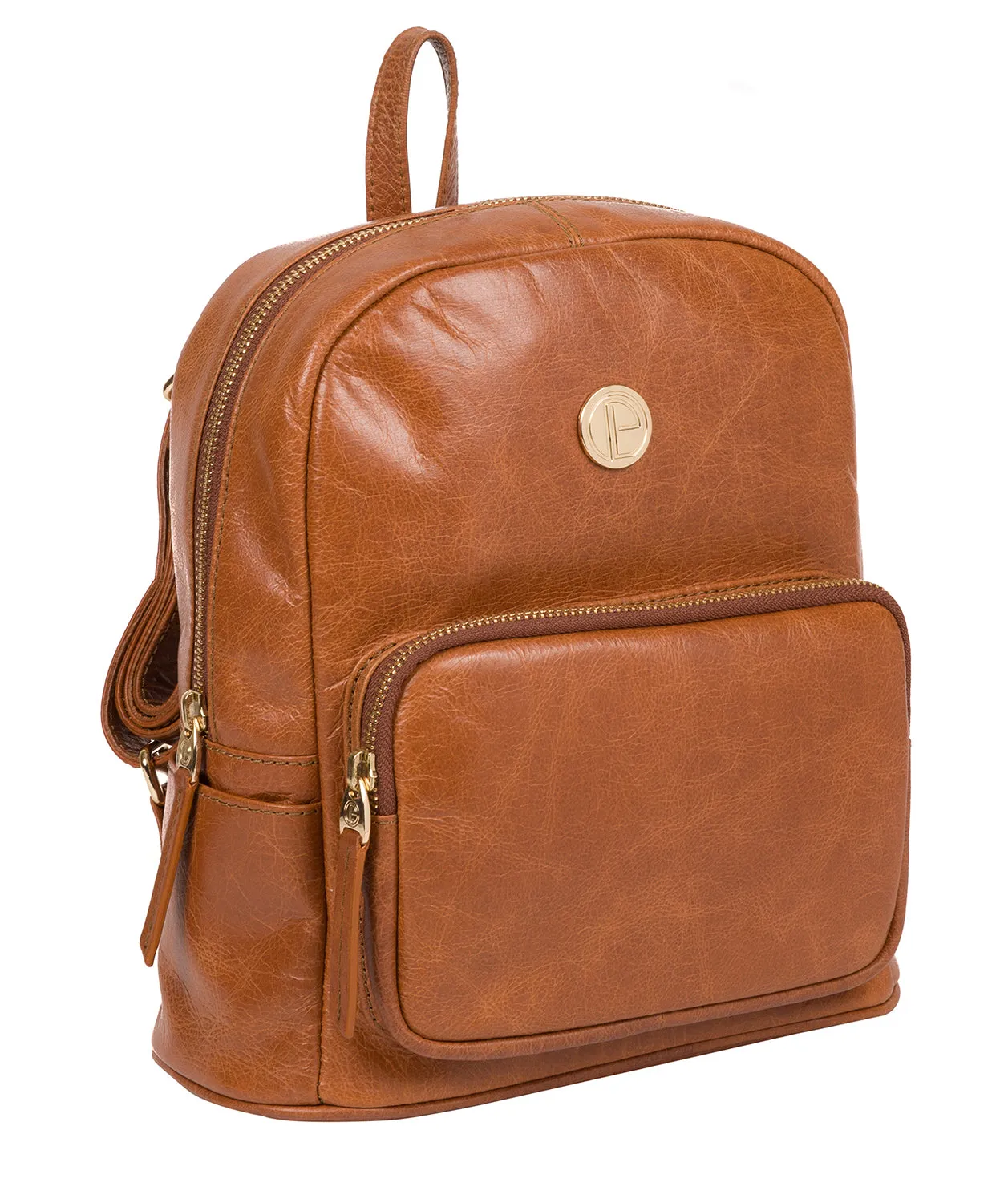 'Cora' Hazelnut Leather Backpack