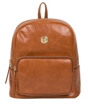 'Cora' Hazelnut Leather Backpack