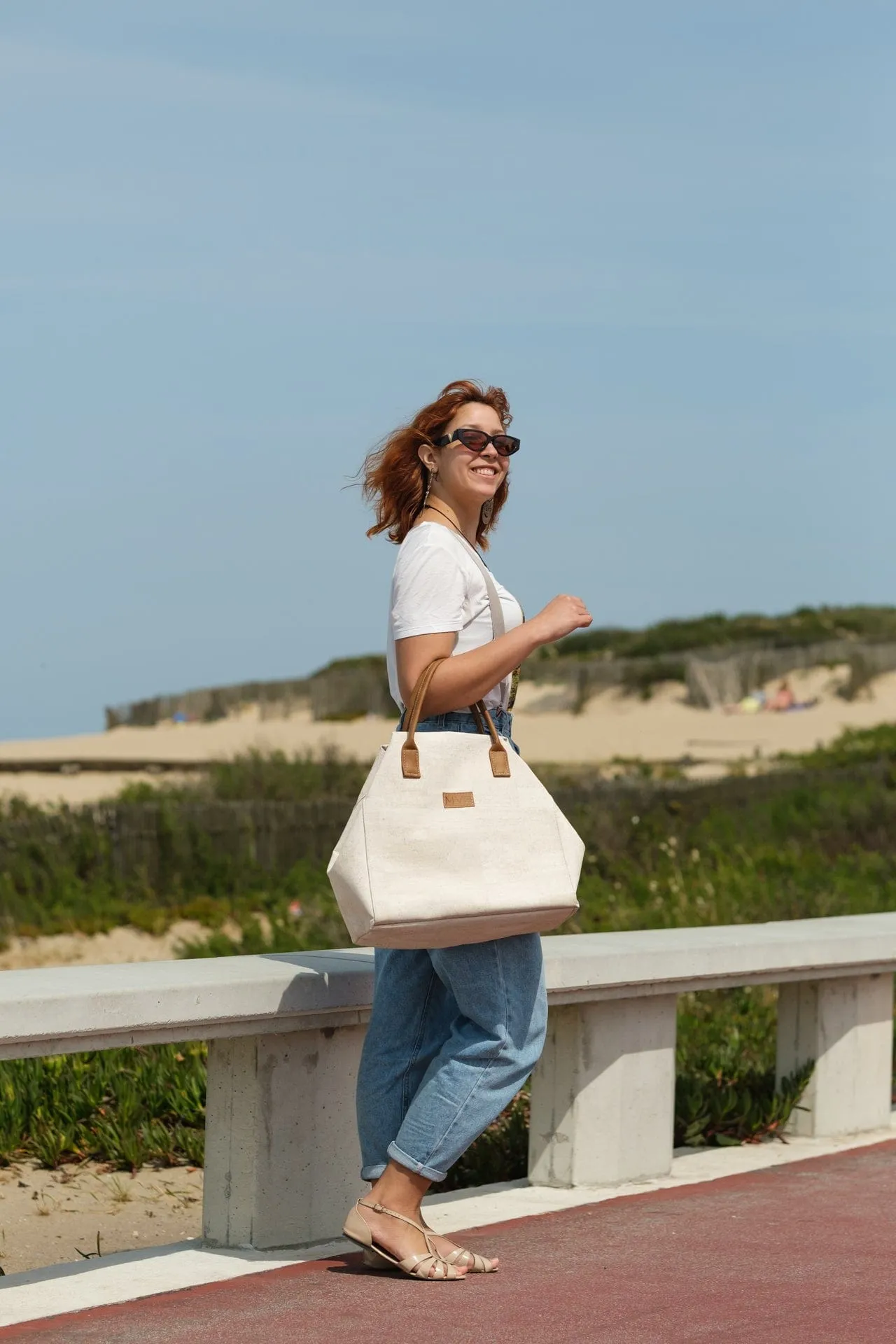 Cork Vegan Tote Bag | White