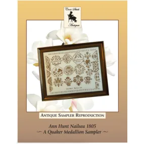 Cross Stitch Antiques | Ann Hunt Nailsea 1805 - A Quaker Medallion Sampler