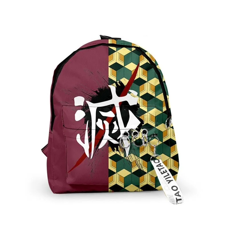 Demon Slayer Kimetsu no Yaiba School Bag Kamado Tanjirou Backpack Canvas Bag Women Men Tomioka Giyuu Travel Notebook Bag Cosplay