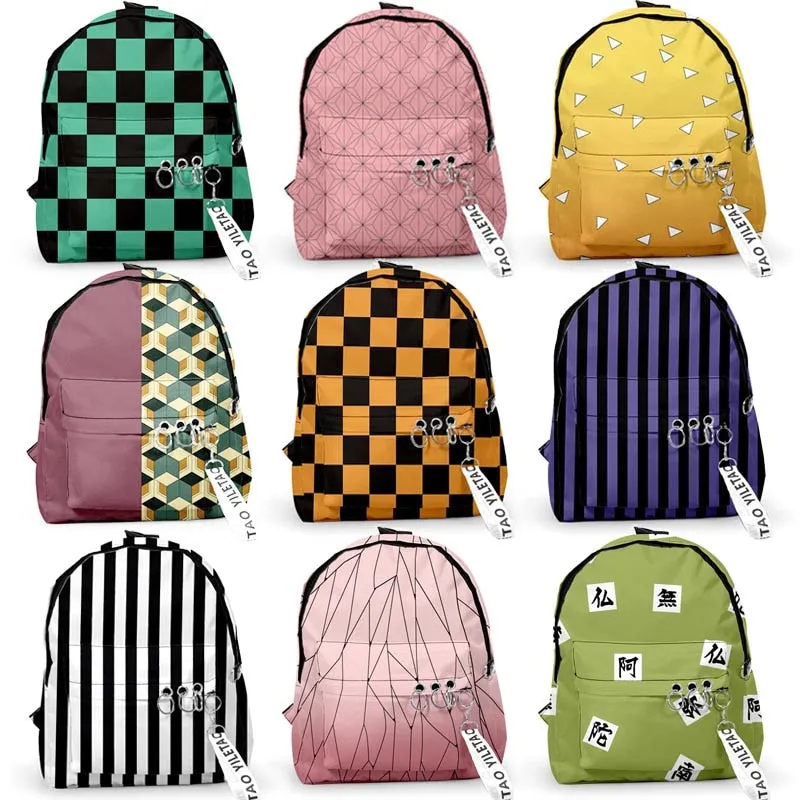 Demon Slayer Kimetsu no Yaiba School Bag Kamado Tanjirou Backpack Canvas Bag Women Men Tomioka Giyuu Travel Notebook Bag Cosplay