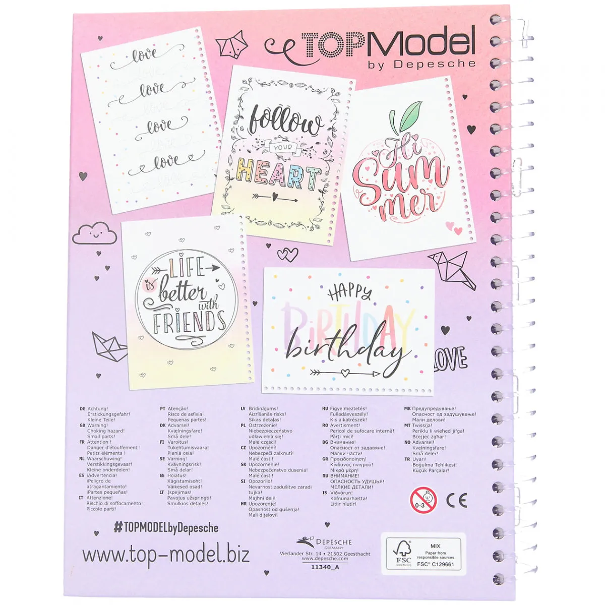 Depesche Topmodel Colouring Book Set Handlettering