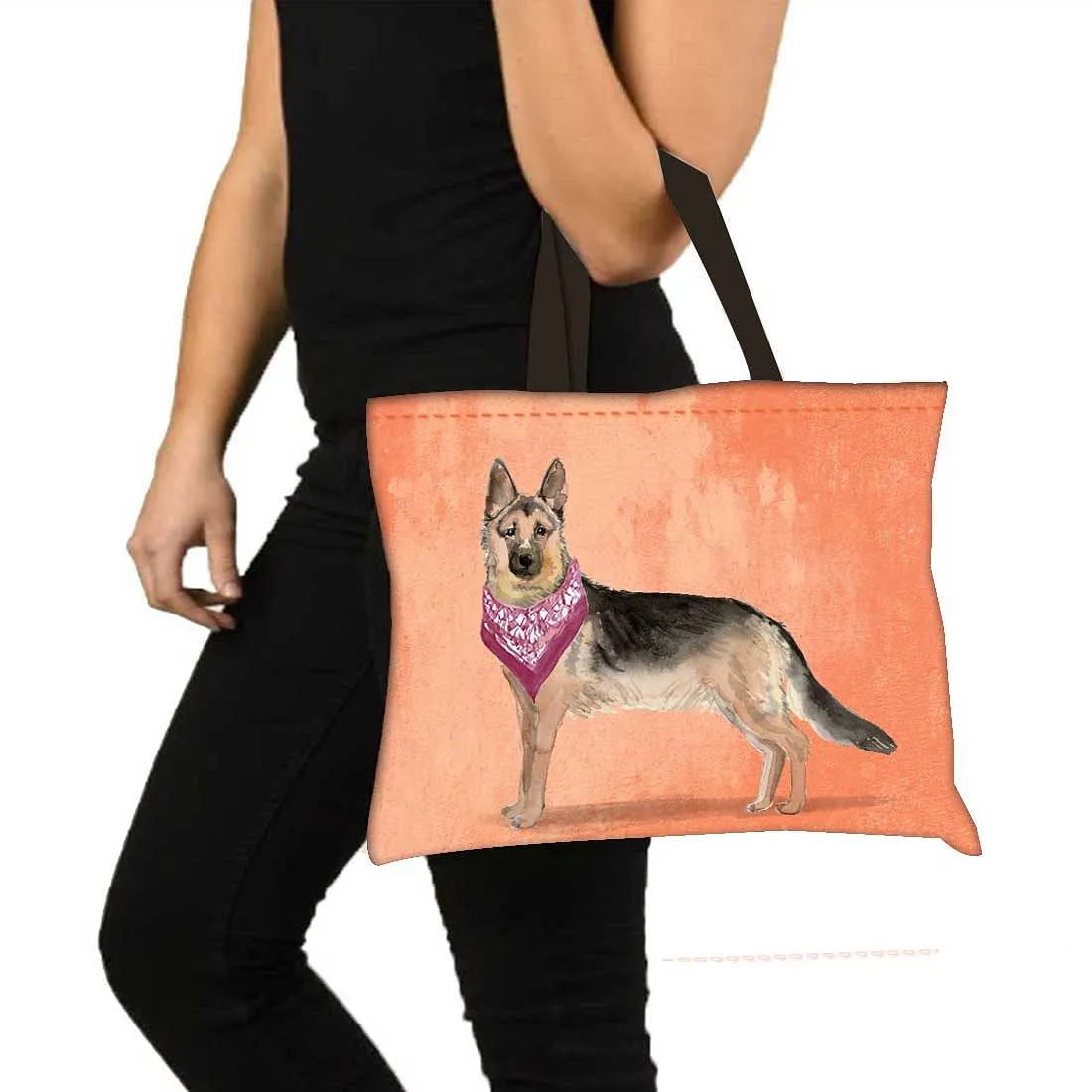 Designer Tote Bag With Zip Beach Gym Travel Bags -  Cute Dog