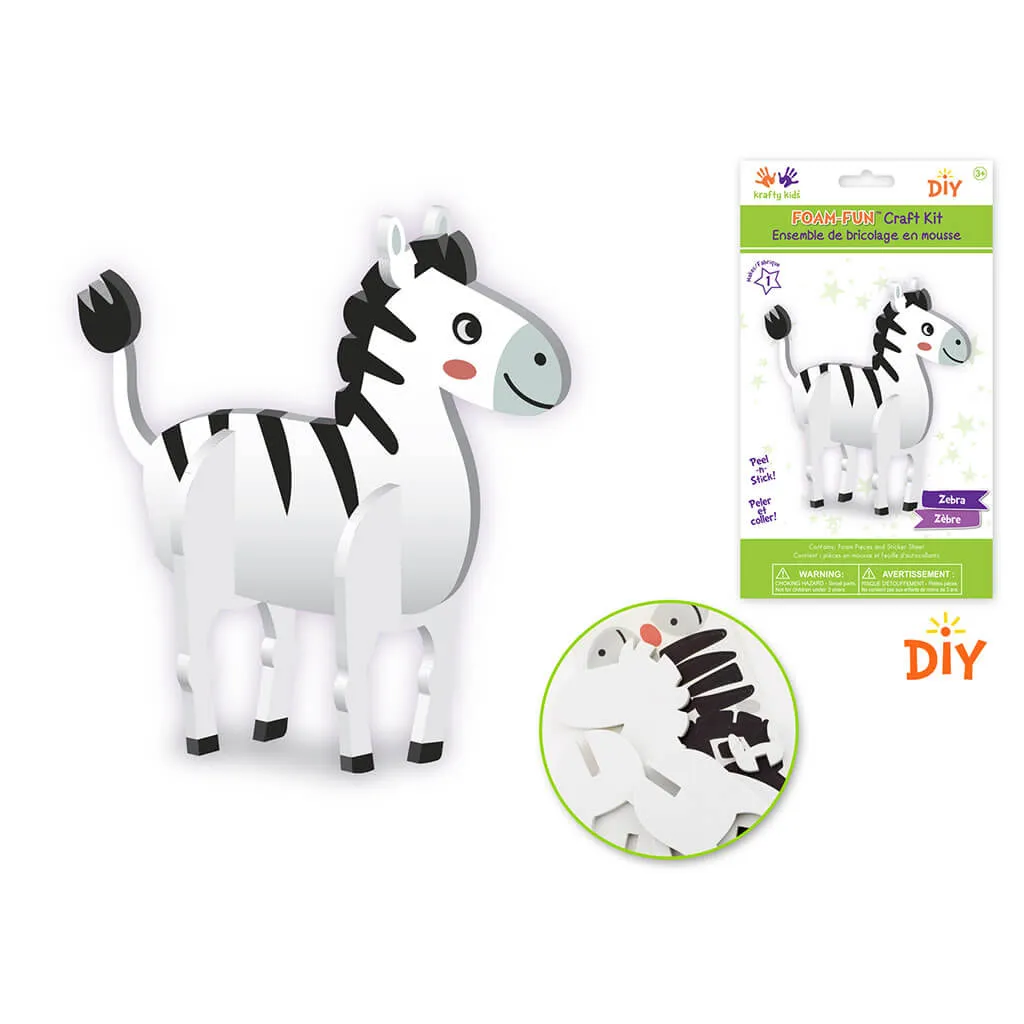 DIY Foam-Fun Standing Kit, Zebra