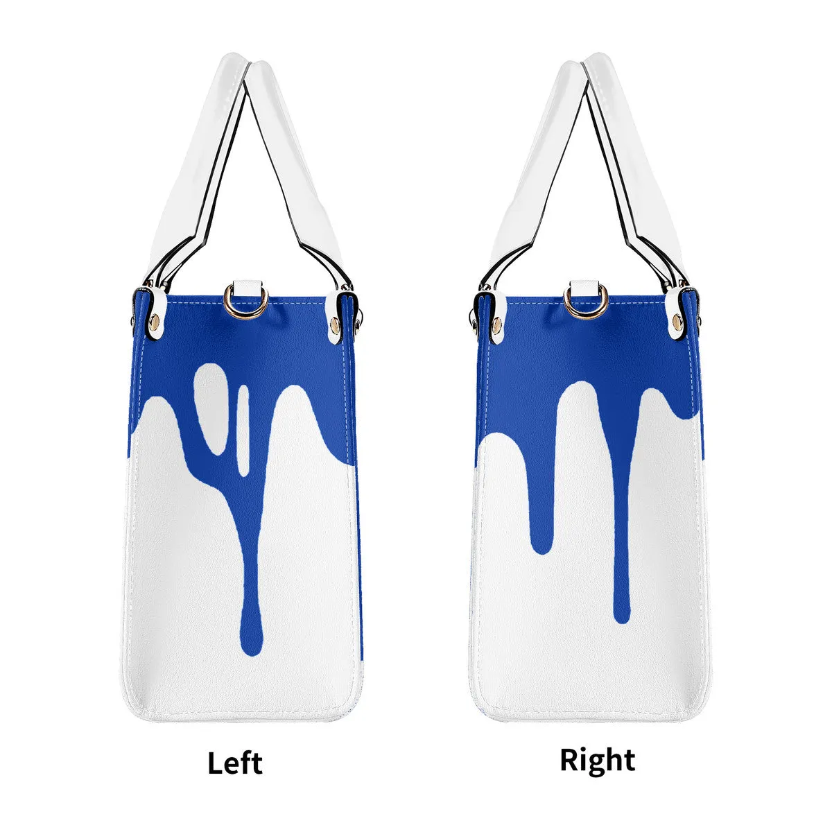 DRIP  Blue CR Logo & White Multiple Sizes Upgraded Luxury Women PU Leather Handbag