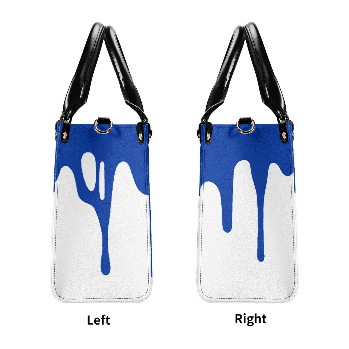 DRIP  Blue CR Logo & White Multiple Sizes Upgraded Luxury Women PU Leather Handbag