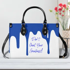 DRIP  Blue CR Logo & White Multiple Sizes Upgraded Luxury Women PU Leather Handbag