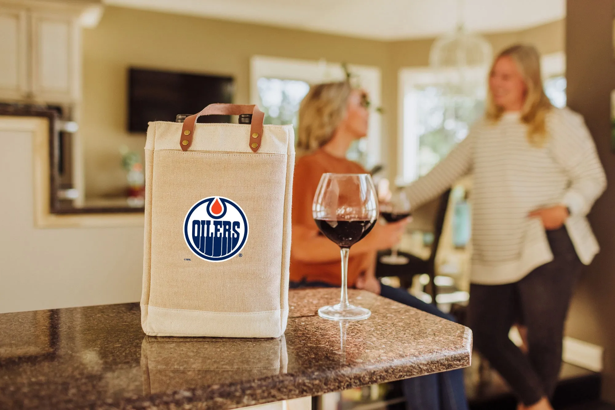 Edmonton Oilers - Pinot Jute 2 Bottle Insulated Wine Bag