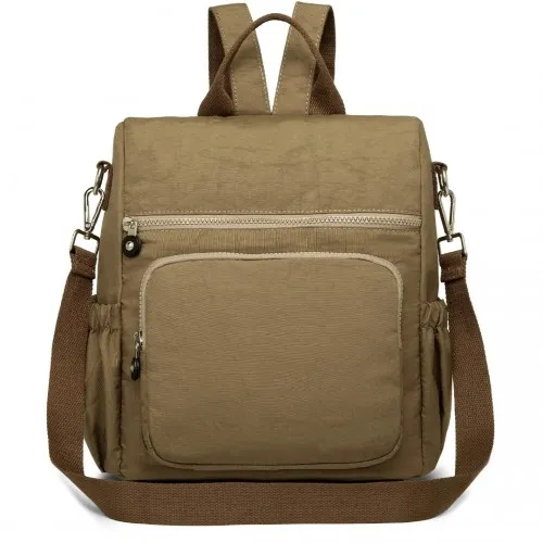 EH2107 - Kono Multi Way Anti-theft Waterproof Backpack Shoulder Bag - Khaki | Stylish & Versatile