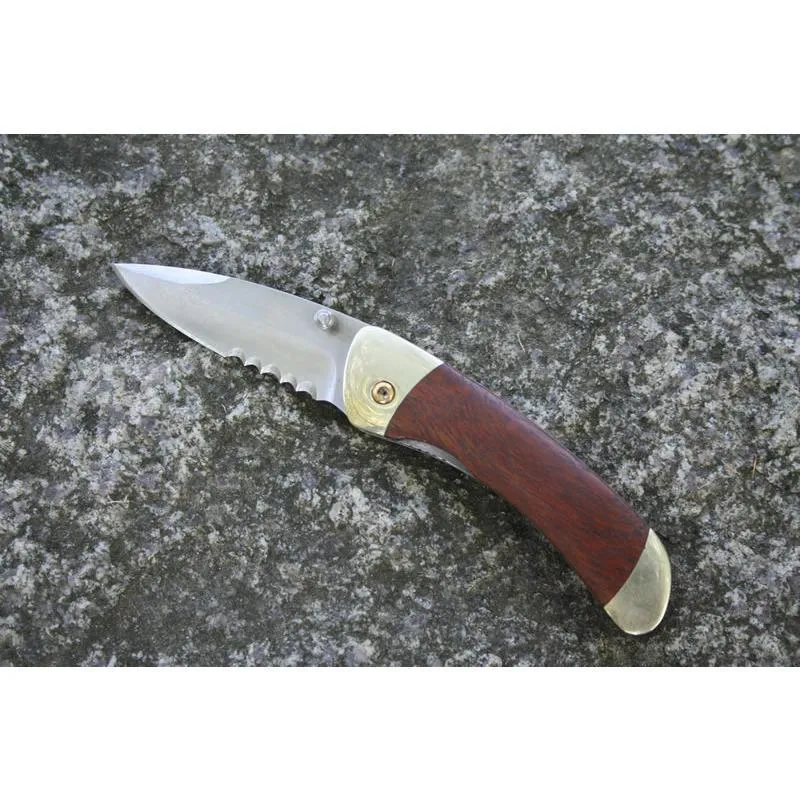 Engraved Classic Folding Pocket Knife - Rosewood