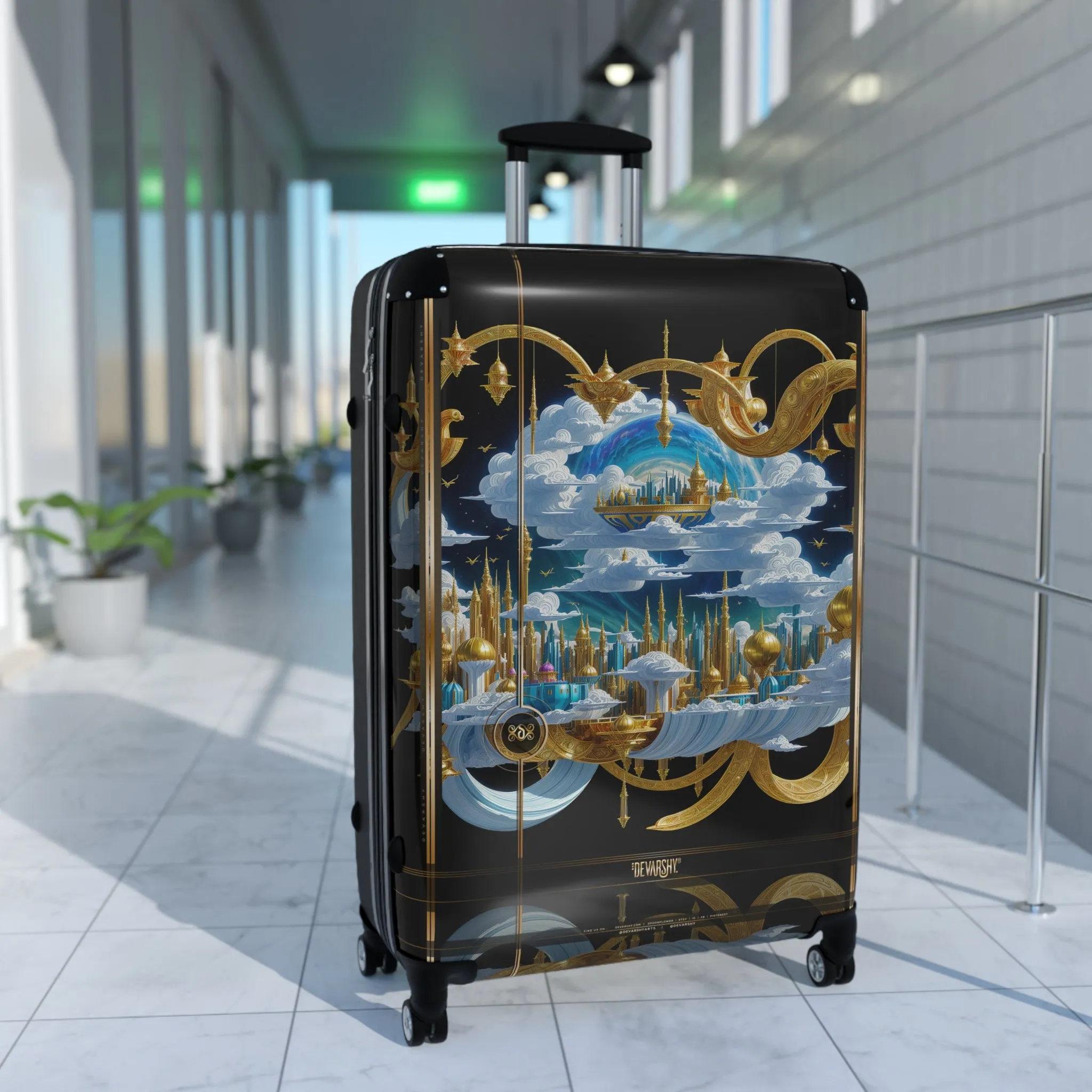 Ethereal City Suitcase Decorative City Travel Luggage Luxury Carry-on Suitcase Premium Hard Shell Suitcase with Wheels