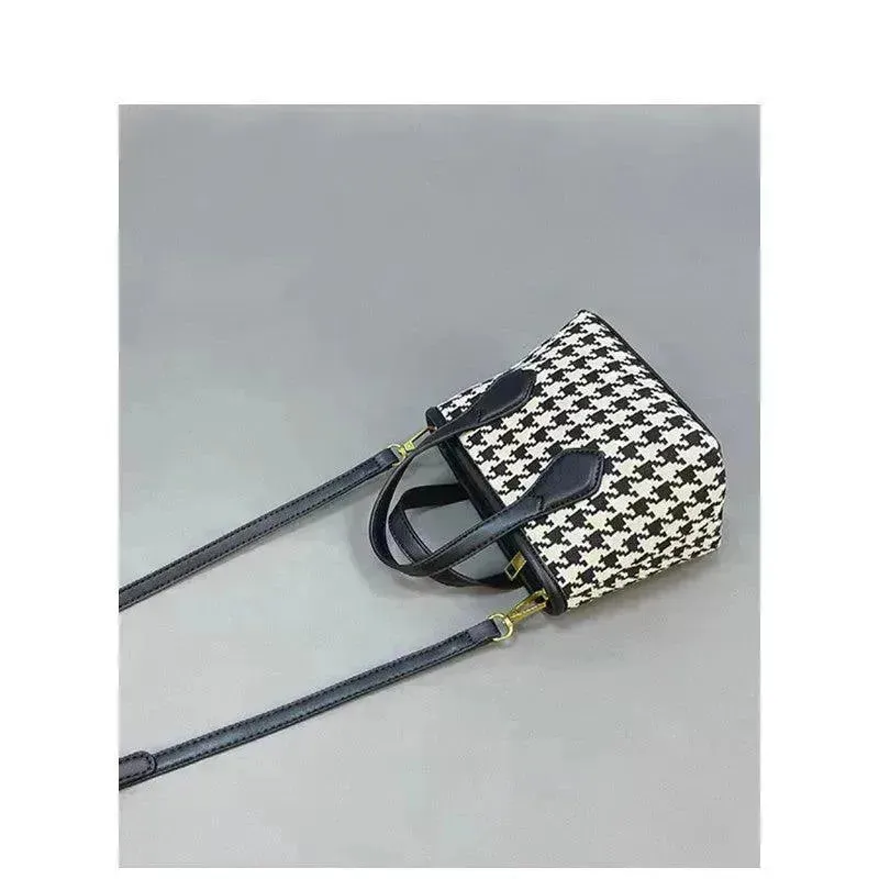 Fashion Houndstooth Single-shoulder Messenger Bag for Women