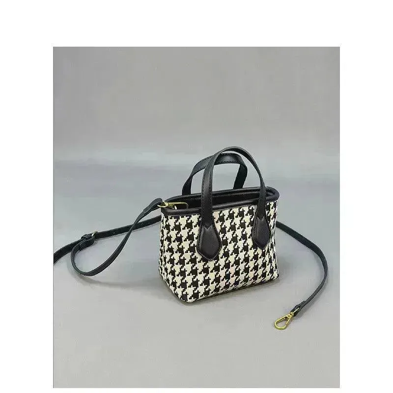 Fashion Houndstooth Single-shoulder Messenger Bag for Women