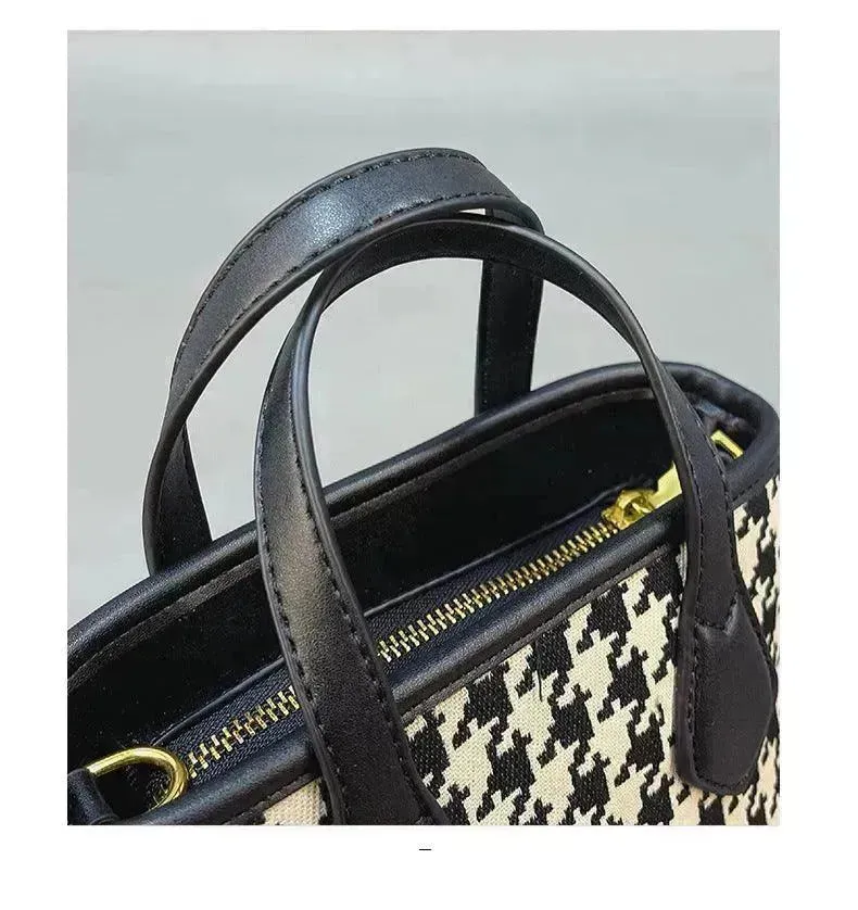 Fashion Houndstooth Single-shoulder Messenger Bag for Women