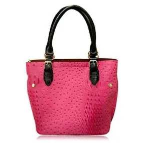 Fashion Solid Color and Ostrich Grain Design Women's Shoulder Bag - Rose