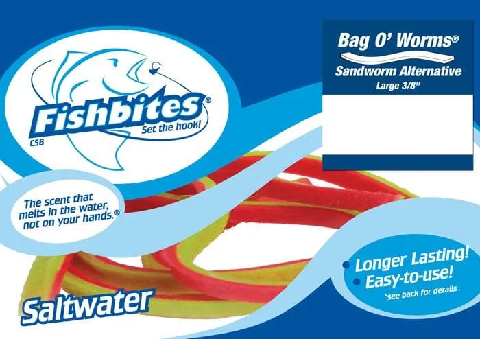 Fishbites Bag O' Worms Longer Lasting Sandworm Alternative