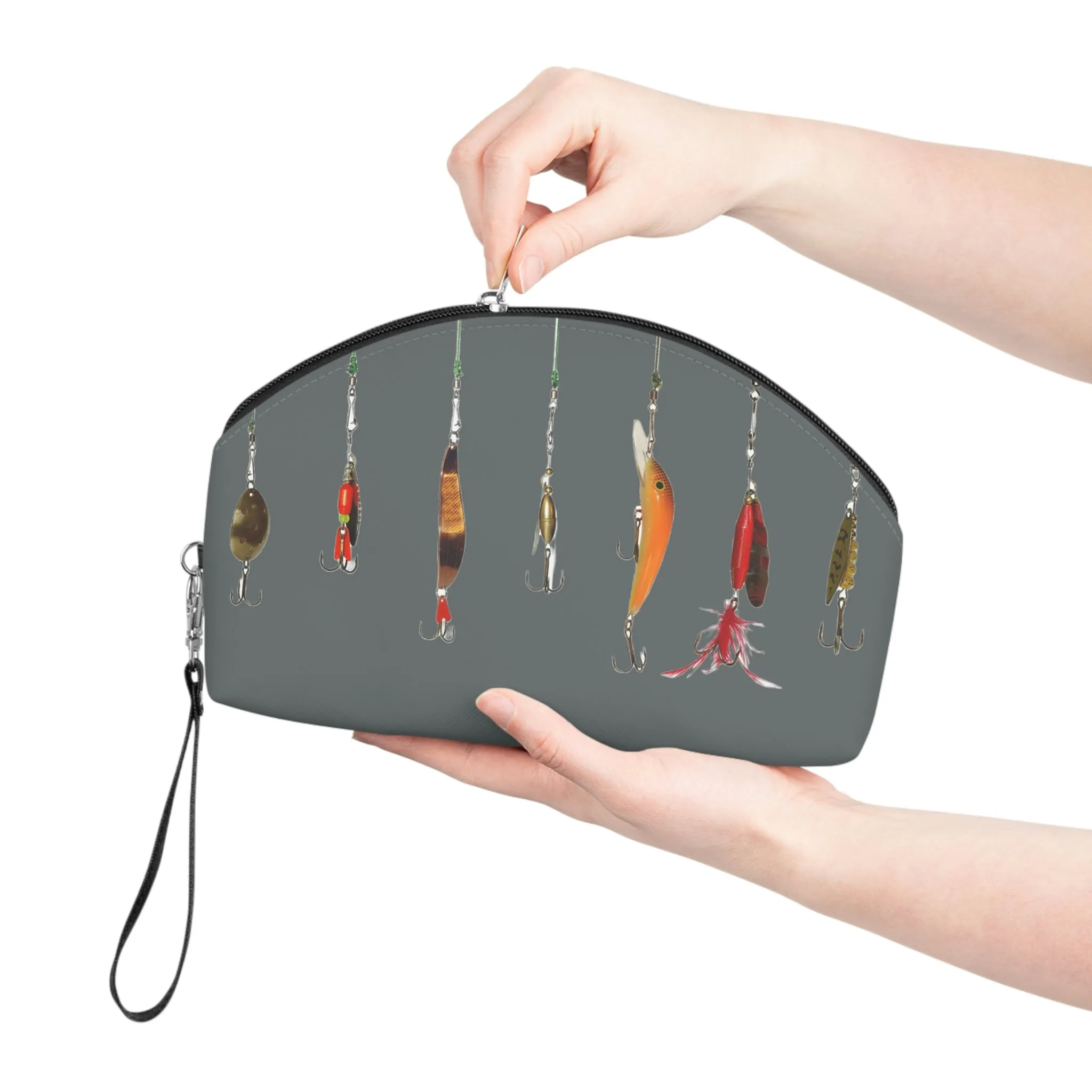 Fishing Theme Boat / Beach Bag - Lures - Dark Grey