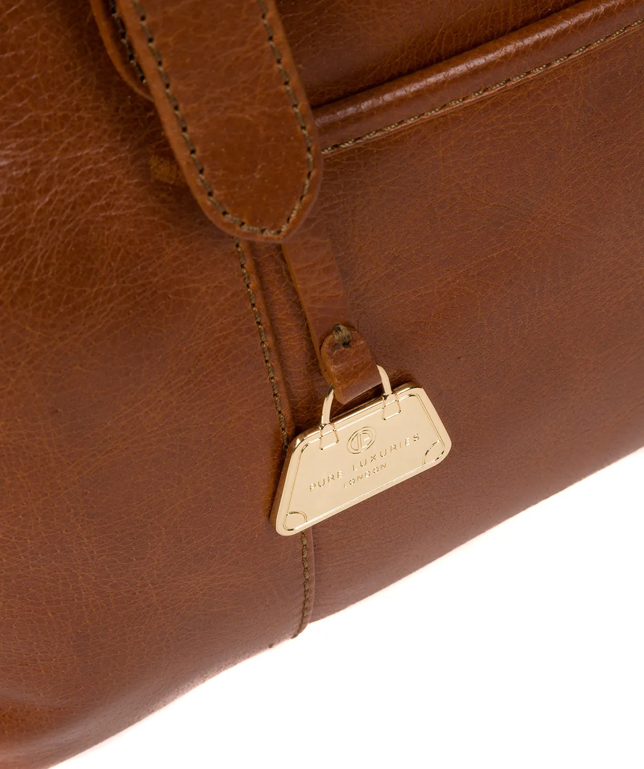 'Fleur' Hazelnut Leather Handbag