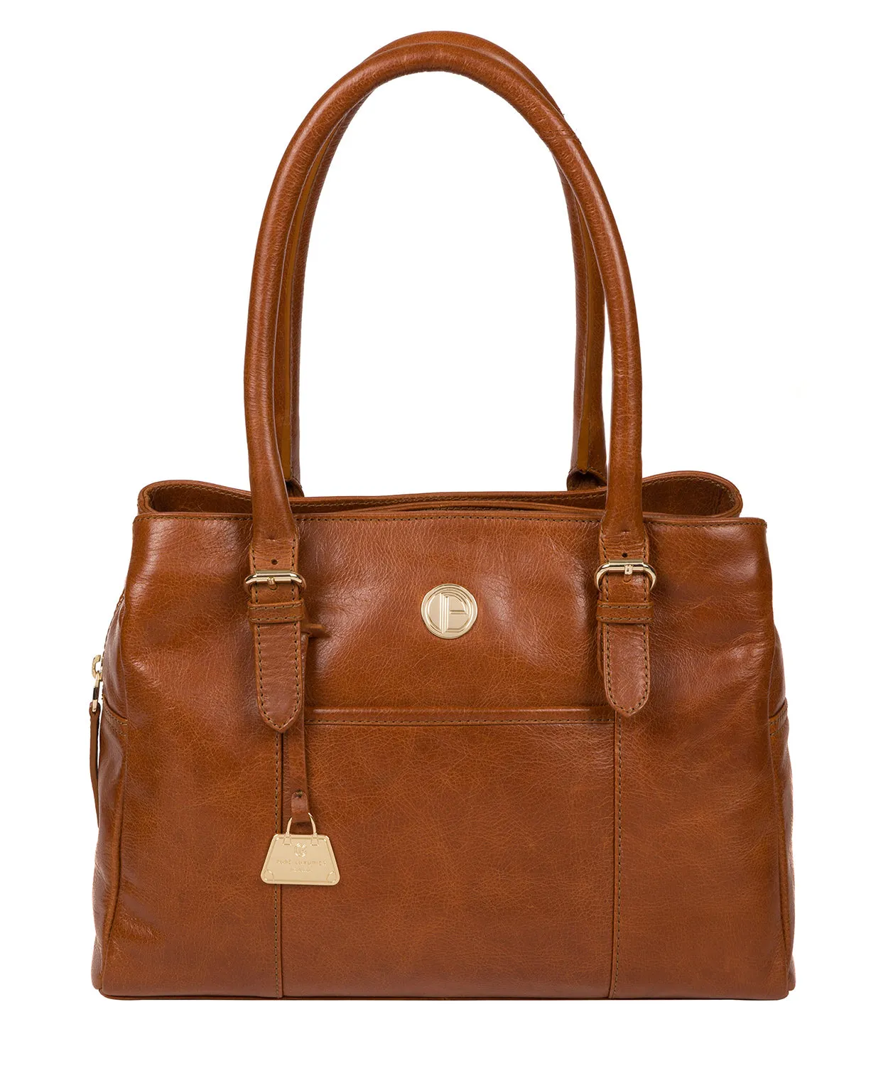 'Fleur' Hazelnut Leather Handbag