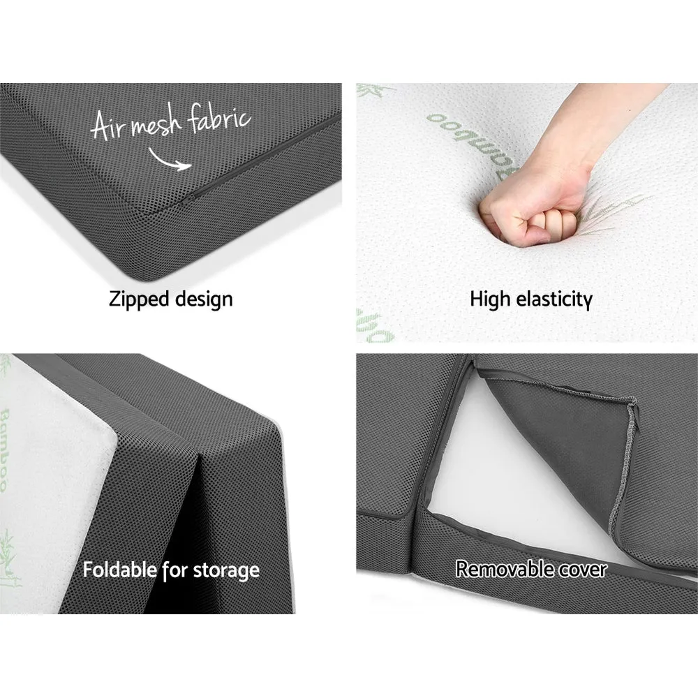 Foldable Foam Mattress with Bamboo Fabric, Single - Giselle Bedding