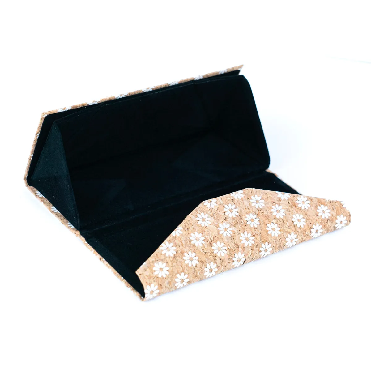 Foldable Triangular Cork Glasses Case L-1079