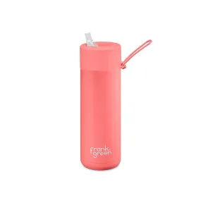 Frank Green Ceramic Reusable Bottle With Straw Lid 595ml/20oz - Sweet Peach (Limited Edition)