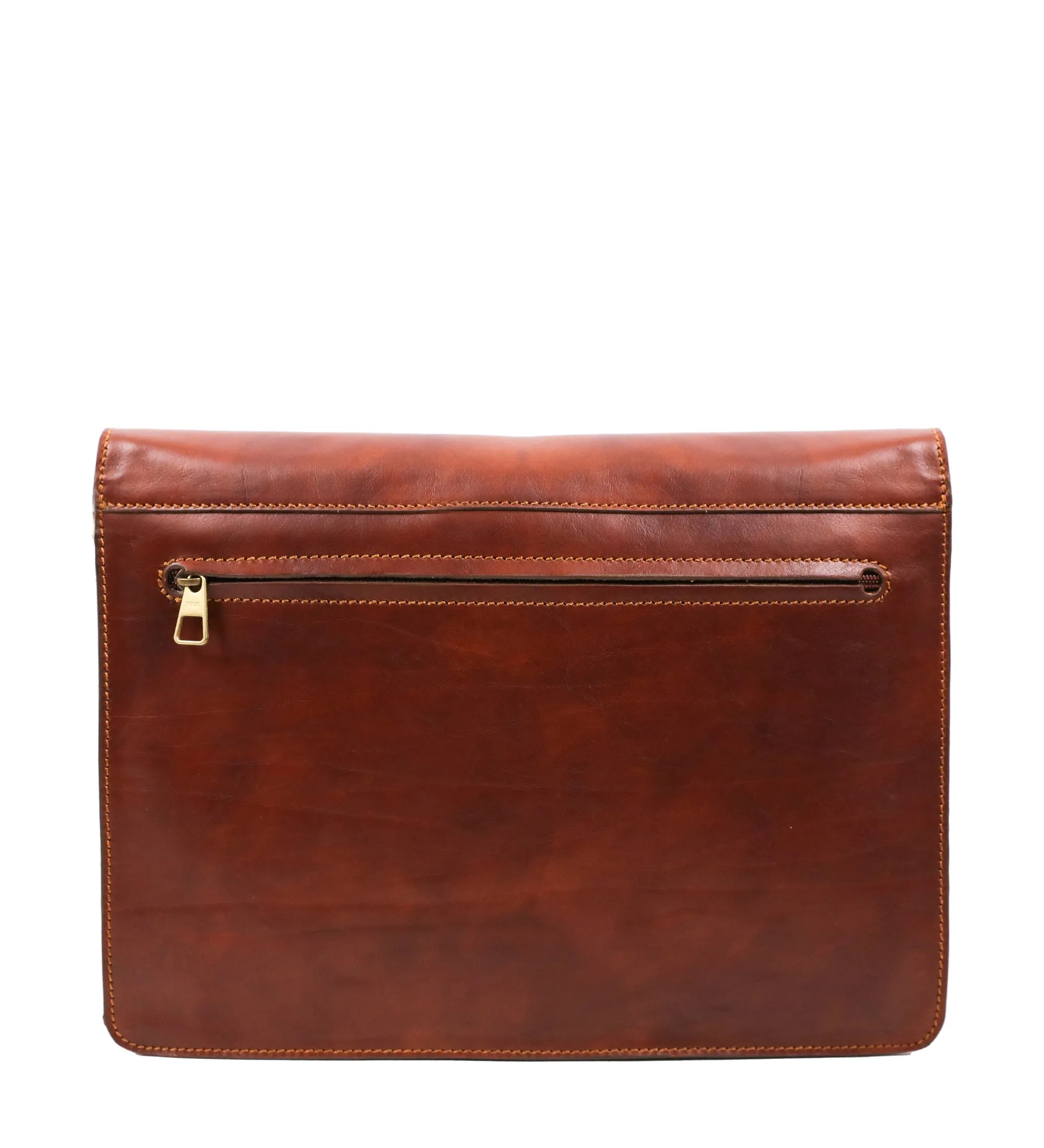 Full Grain Italian Leather Attaché Case, Work Bag with Shoulder Strap  - The Corrections