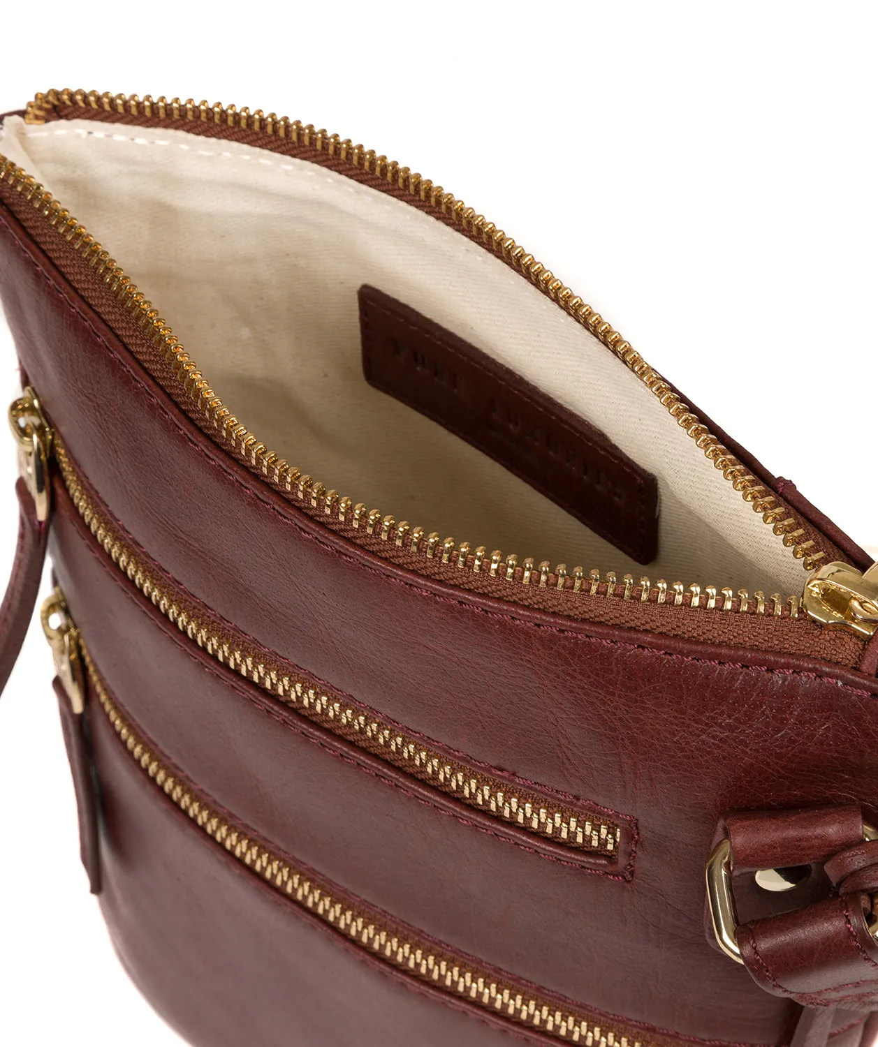 'Gardenia' Chestnut Leather Cross Body Bag