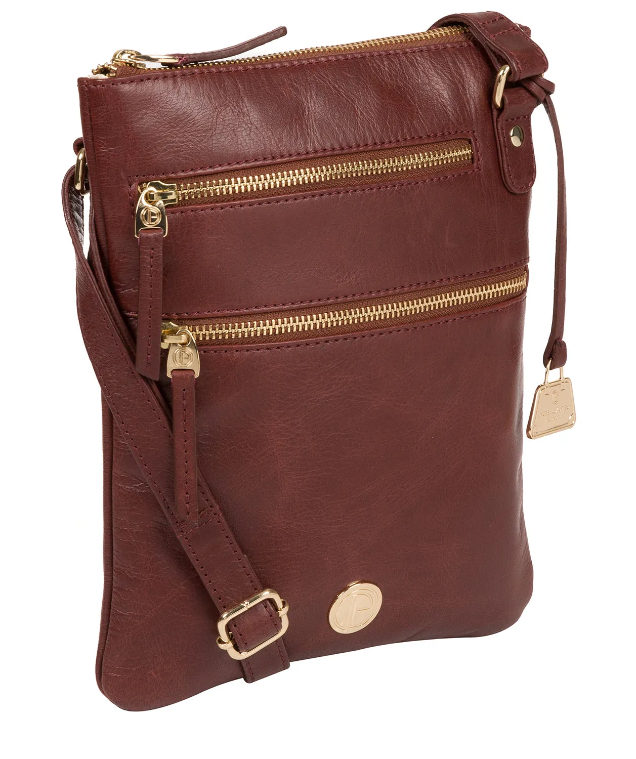 'Gardenia' Chestnut Leather Cross Body Bag