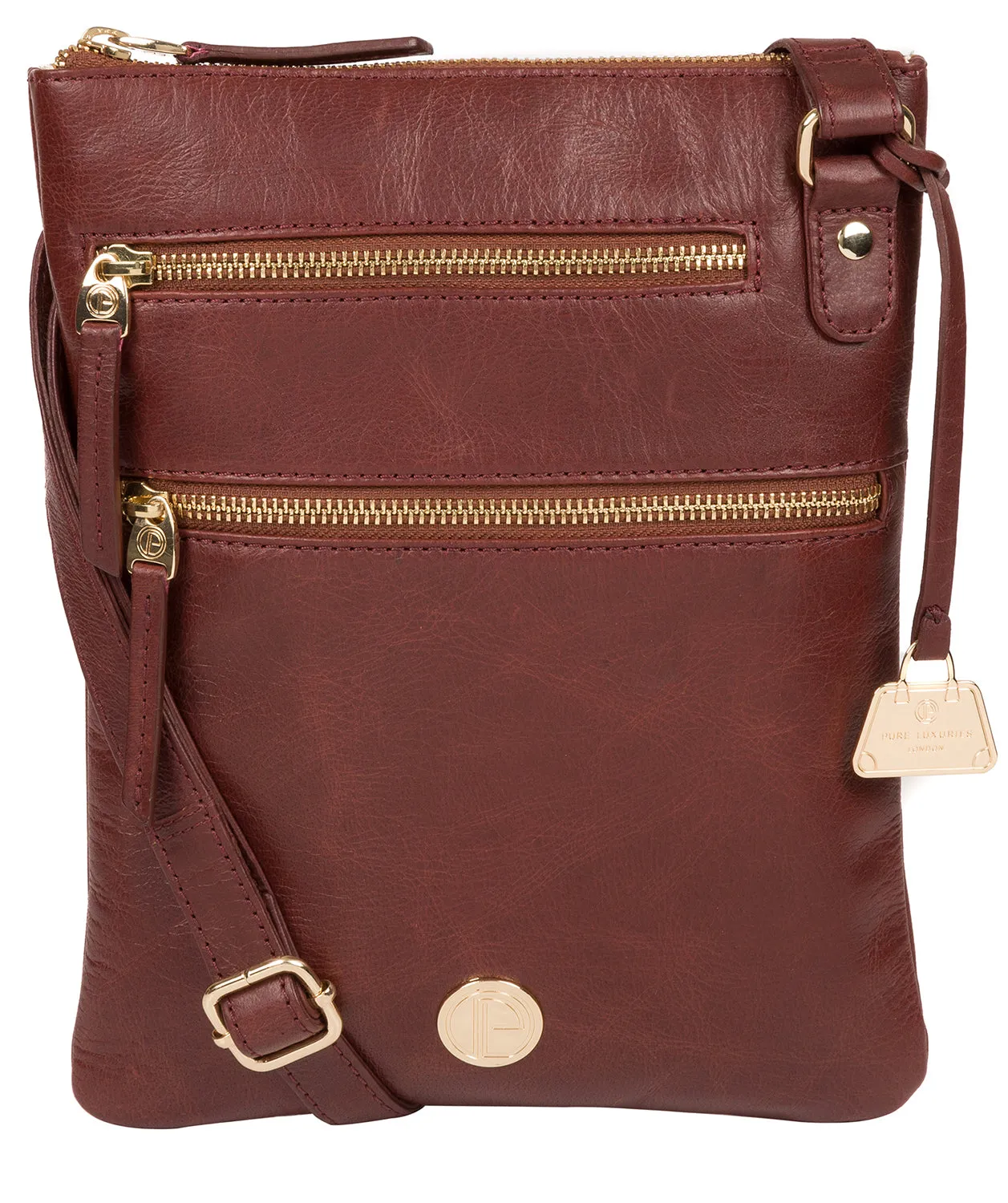 'Gardenia' Chestnut Leather Cross Body Bag