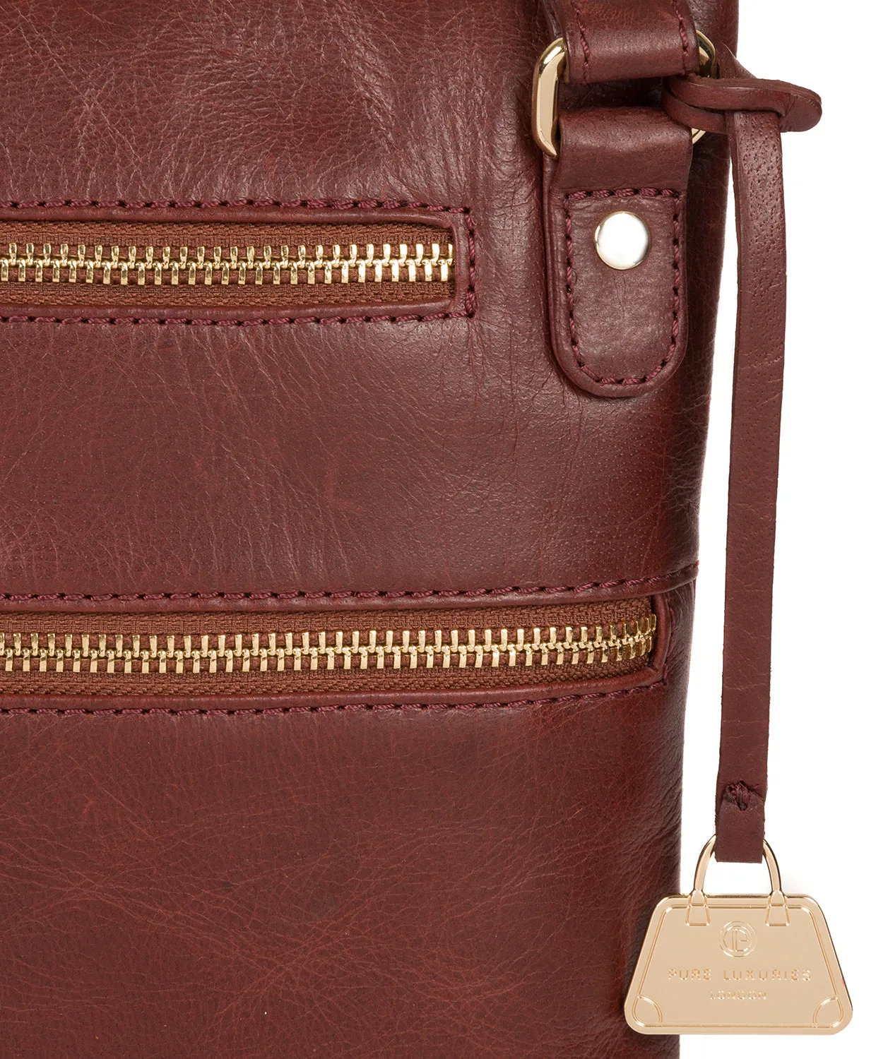 'Gardenia' Chestnut Leather Cross Body Bag