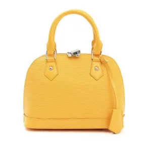 Geniune Leather Fashion Waterproof Tote Handbag Yellow