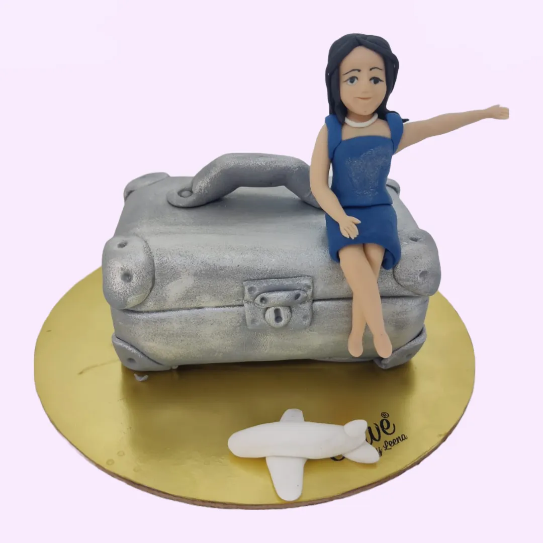 Girl on Suitcase topper