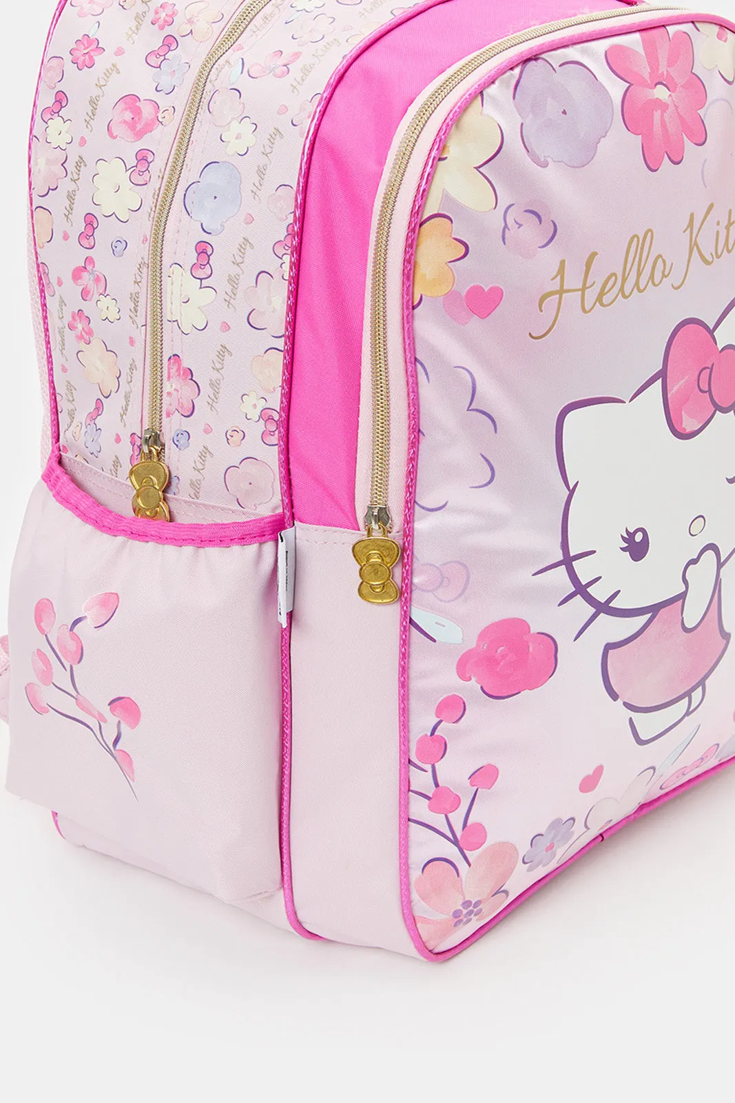 Girls Pink And Fuchsia Hello Kitty Print 18" Backpack