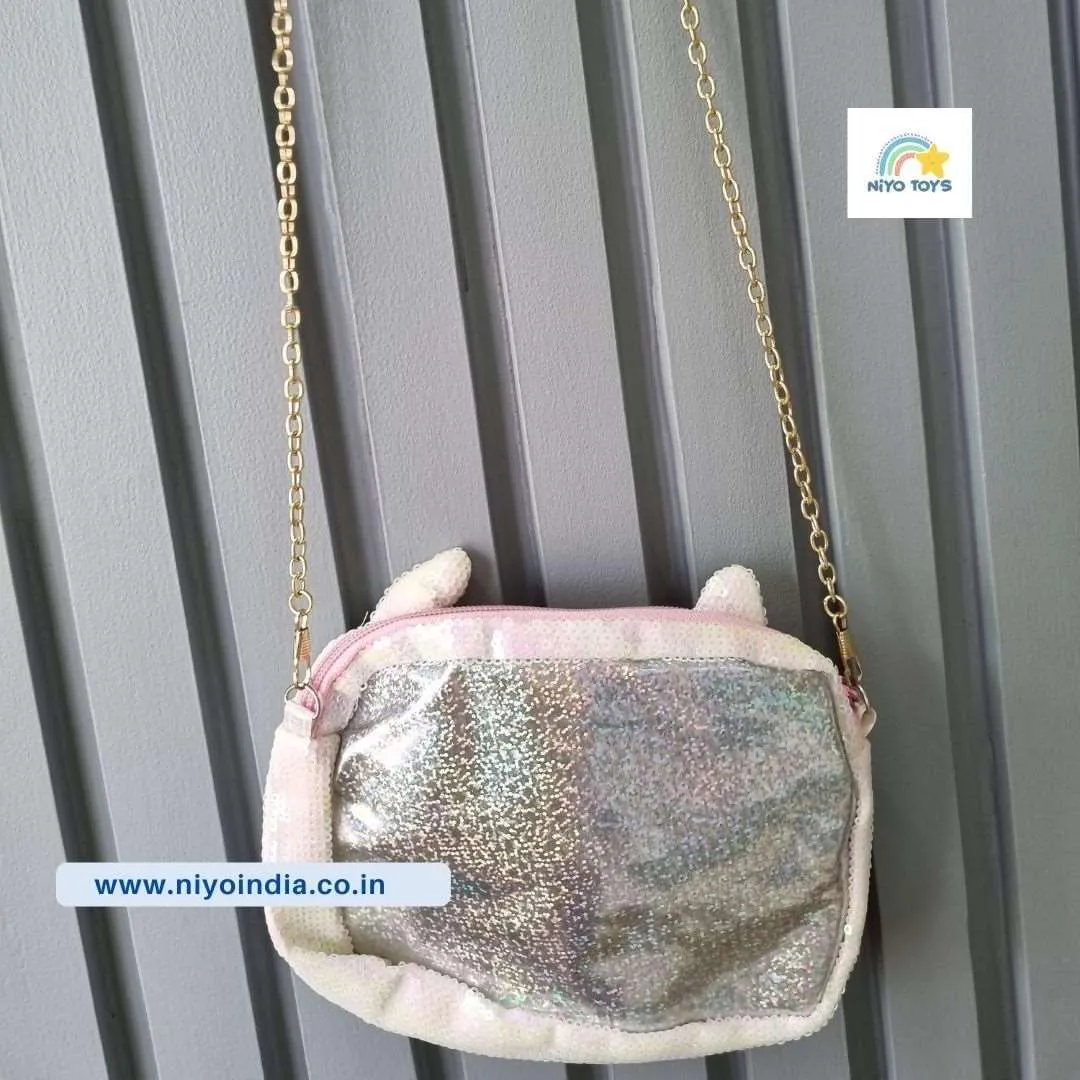 Glitter Sequin Unicorn Character Sling Bag