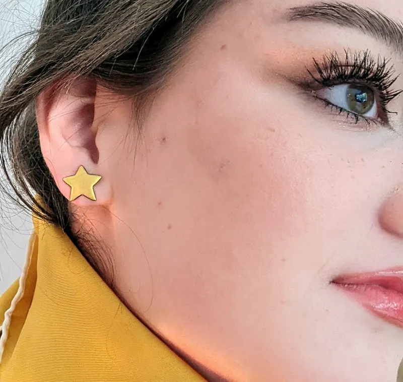 Gold super star studs